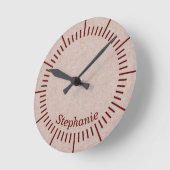 Lederbeige mit Ihrem Namen Runde Uhr (Winkel)