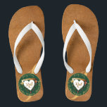 Lederbild zum 3. Geburtstag Badesandalen<br><div class="desc">Sie suchen die richtige,  3. Jubiläumsflipflops zu Ehren ihres Jubiläums?! Ich habe diese mit "kühnen" Gedanken und die traditionellen Jade- und Lederbilder zusammen mit Ihrem Medaillonentext und meinen extravaganten Herzen für ein regales und passendes Design für Ihren besonderen Tag entworfen!</div>