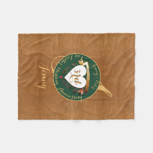 Lederbild zum 3. Geburtstag Fleecedecke (Vorderseite (Horizontal))