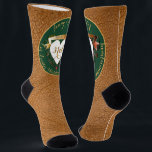 Lederbild zum 3. Geburtstag Socken<br><div class="desc">Das macht Spaß,  Crew Socken zum Ehren Ihrer Liebe auf Ihrem 3. Lederhochzeitstag! Ich habe diese mit "kühnen" Gedanken und die traditionellen Jade- und Lederbilder zusammen mit Ihrem Medaillonentext und meinen extravaganten Herzen für ein regales und passendes Design für Ihren besonderen Tag entworfen!</div>