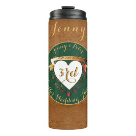 Lederbild zum 3. Geburtstag Thermosbecher