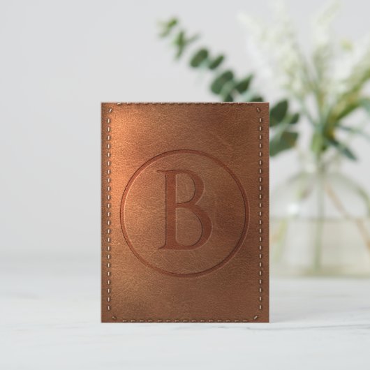 Lederbuchstaben B Postkarte (Stehend Vorderseite)