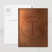 Lederbuchstaben T Postkarte (Vorne/Hinten)