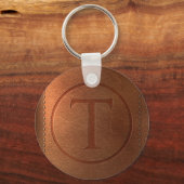 Lederbuchstaben T Schlüsselanhänger (Vorderseite)