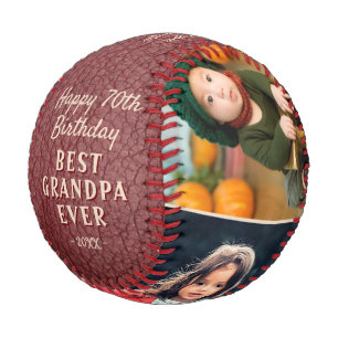 Lederdruck Happy Birthday Opa 3 Fotos  Baseball