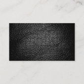 Ledereffekt Black Chic Monogram Business Card Visitenkarte (Rückseite)