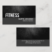 Ledereffekt Gray Personal Trainer Business Card Visitenkarte (Vorne/Hinten)