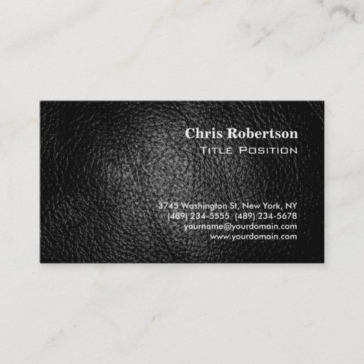 Ledereffekt Modern Chic Charming Business Card Visitenkarte (Vorderseite)