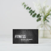Ledereffekt Personal Trainer Business Card Visitenkarte (Stehend Vorderseite)