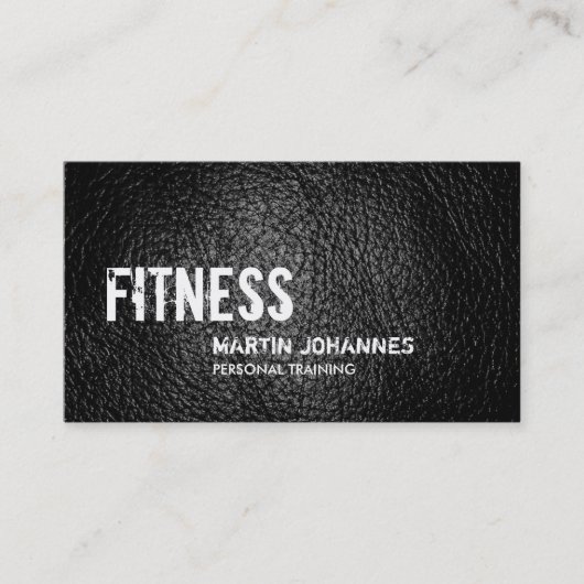 Ledereffekt Personal Trainer Business Card Visitenkarte (Vorderseite)