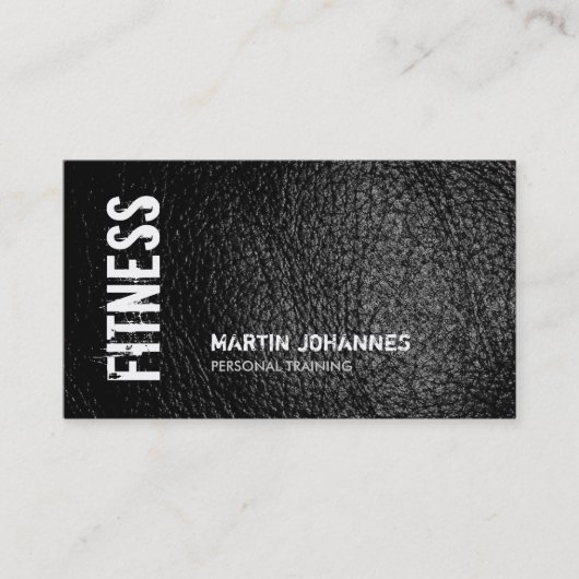 Ledereffekt Personal Trainer Business Card Visitenkarte (Vorderseite)