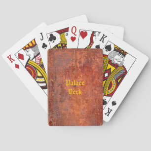 Ledereinband eines antiken Buches Spielkarten