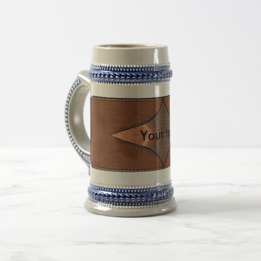 Lederetikett Tasse & Mit Monogramm Elemente (Vorderseite Links)