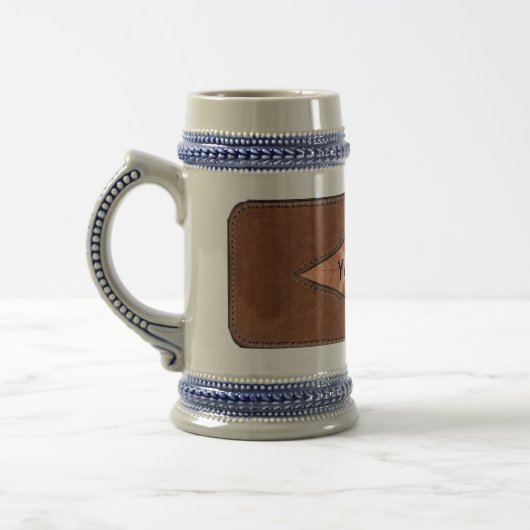 Lederetikett Tasse & Mit Monogramm Elemente (Links)