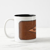 Lederetikett-Tasse und Mit Monogramm Elemente Zweifarbige Tasse (Links)