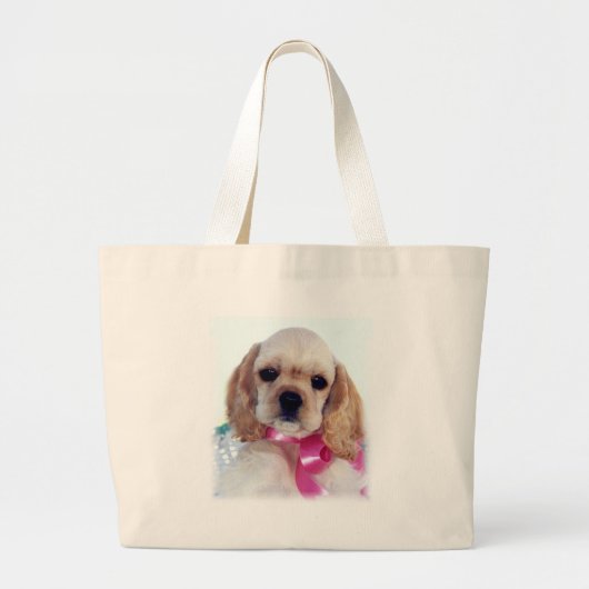 Lederfarbene Cocker spaniel-Strand-Tasche Jumbo Stoffbeutel (Vorne)