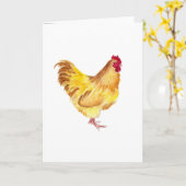 lederfarbene orpington Hahnmalerei-Grußkarte Karte (Gelbe Blume)