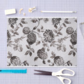 Lederfarbener grauer Taupe Vintages BlumenToile Seidenpapier (Handwerk)