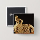 Lederfarbener Sandstein Architrave mit Greif, Button (Vorne & Hinten)