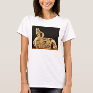 Lederfarbener Sandstein Architrave mit Greif, T-Shirt
