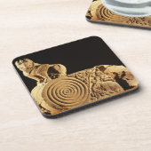 Lederfarbener Sandstein Architrave mit Greif, Untersetzer (Linke Seite)