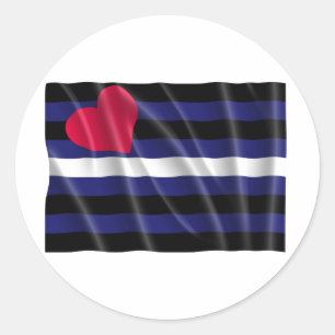 LEDERFLAGGE FLIEGT RUNDER AUFKLEBER