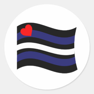 LEDERFLAGGE WEHEND RUNDER AUFKLEBER