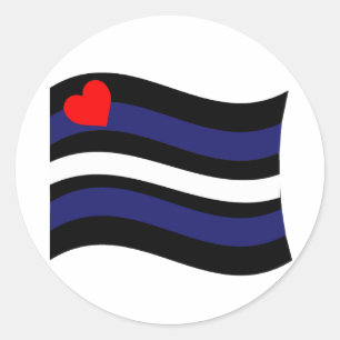 LEDERFLAGGE WEHT RUNDER AUFKLEBER