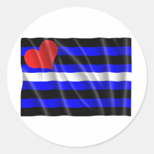 LEDERFLAGGE WELLIG RUNDER AUFKLEBER