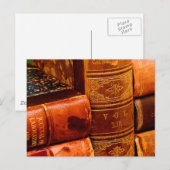 Ledergebundene Bücher Postkarte (Vorne/Hinten)