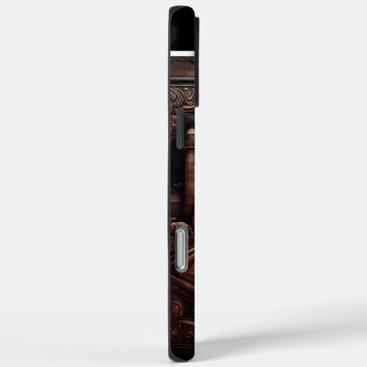 Ledergeschnitzte Traktorszene Case-Mate iPhone Hülle (Rückseite / Rechts)