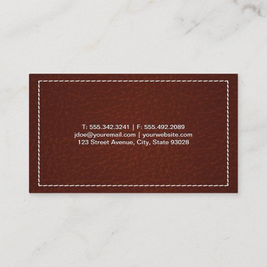 Ledergewebe Visitenkarte (Rückseite)