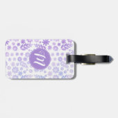 Lederhandgezogenes Blumenmuster und Monogramm Gepäckanhänger (Rückseite horizontal)