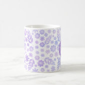 Lederhandgezogenes Blumenmuster und Monogramm Kaffeetasse (Mittel)
