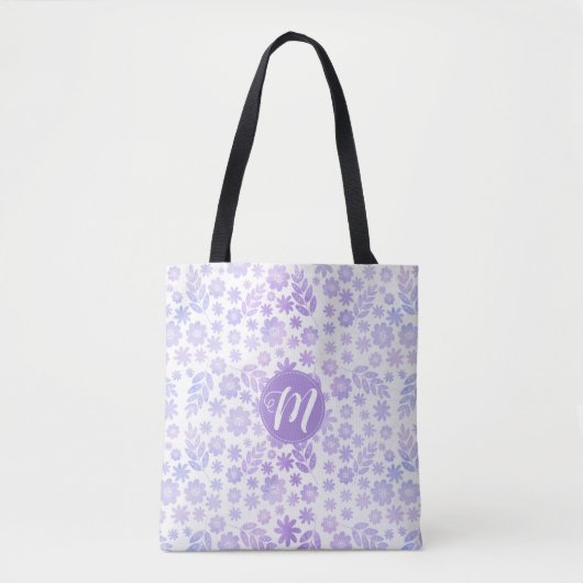 Lederhandgezogenes Blumenmuster und Monogramm Tasche (Vorderseite)