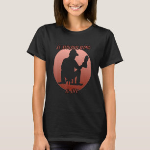 Lederhandschuh in einem roten Kreis T-Shirt