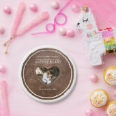 Lederherz zum 3. Geburtstag Pappteller (Party)