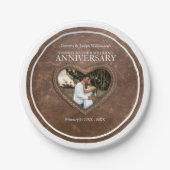 Lederherz zum 3. Geburtstag Pappteller (Vorderseite)