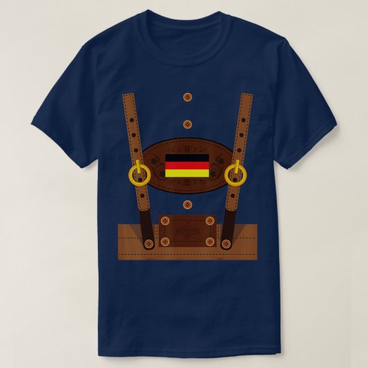 Lederhosen Funny Oktoberfest Germany Costume T-Shirt (Design vorne)