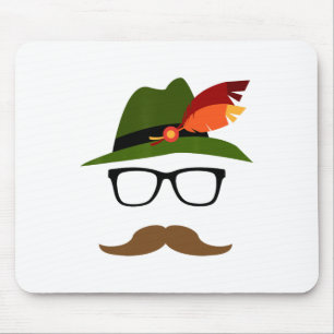 Lederhosen German Face Gles Halloween Costume Mousepad
