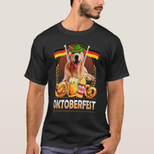 Lederhosen Golden Retriever Dog Deutschland Flag B T-Shirt