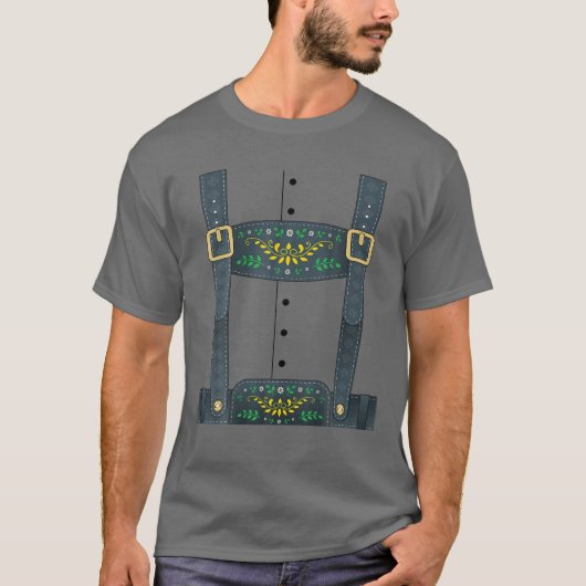 Lederhosen Oktoberfest oder Halloweenkostüm T-Shirt (Vorderseite)