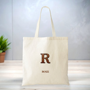 Lederinitialen-Monogramm R im Western-Stil Tragetasche