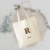 Lederinitialen-Monogramm R im Western-Stil Tragetasche