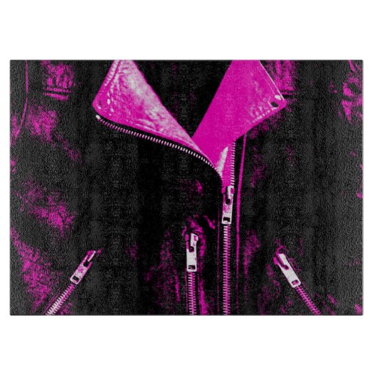 Lederjacke Pink-Schneidplatte Schneidebrett (Vorderseite)