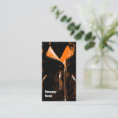 Lederjackeorange schwarzer Seitentext Visitenkarte (Stehend Vorderseite)