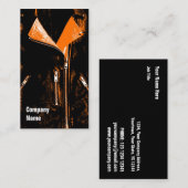 Lederjackeorange schwarzer Seitentext Visitenkarte (Vorne/Hinten)