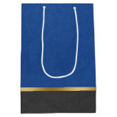 Lederkombination in Blau und Schwarz, Imitat Mittlere Geschenktüte (Rückseite)