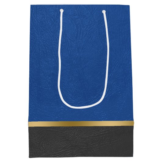 Lederkombination in Blau und Schwarz, Imitat Mittlere Geschenktüte (Rückseite)