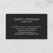 Lederkörner sehen schwarze Holzkohle Gold Visitenkarte (Rückseite)